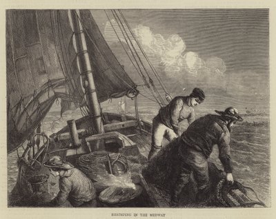 Shrimping in the Medway by Walter William May